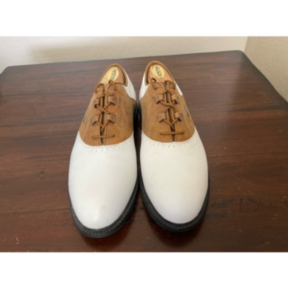 Nike Womens Zoom Air Golf Sneakers White Brown 192046 Colorblock Spikes 10M - Picture 4 of 7
